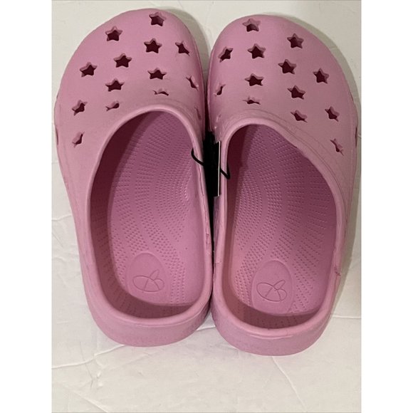 BOBBIE BROOKS GIRLS STAR DESIGN CLOGS SHOES SIZE L 2/3 PINK BEACH POOL NEW C5 - Picture 9 of 11